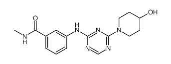 3-(4-(4-hydroxypiperidin-1-yl)-1,3,5-triazin-2-ylamino)-N-methylbenzamide结构式