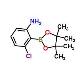 3-Chloro-2-(4,4,5,5-tetramethyl-1,3,2-dioxaborolan-2-yl)aniline结构式