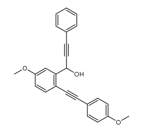 1-(5-methoxy-2-((4-methoxyphenyl)ethynyl)phenyl)-3-phenylprop-2-yn-1-ol Structure