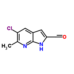 5-Chloro-6-methyl-1H-pyrrolo[2,3-b]pyridine-2-carbaldehyde结构式