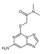 Acetamide, 2-((7-amino(1,2,4)triazolo(1,5-c)pyrimidin-5-yl)thio)-N,N-d imethyl- Structure