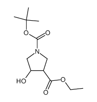 1-Boc-4-羟基吡咯烷-3-甲酸乙酯结构式