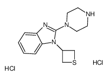 2-piperazin-1-yl-1-(thietan-3-yl)benzimidazole,dihydrochloride Structure