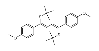 (Z,Z)-1,4-di(t-butylthio)-1,4-di(p-methoxyphenyl)-1,3-butadiene结构式