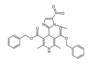 Dibenzyl 2,6-dimethyl-4-(1-methyl-5-nitro-1H-imidazol-2-yl)-1,4-d ihydro-3,5-pyridinedicarboxylate结构式