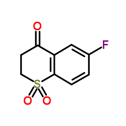6-Fluoro-2,3-dihydro-4H-thiochromen-4-one 1,1-dioxide结构式