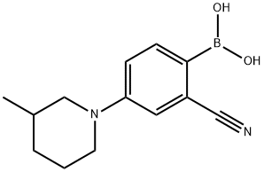 2-Cyano-4-(3-methylpiperidin-1-yl)phenylboronic acid结构式
