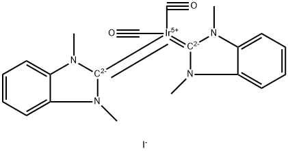 Bis(​1,​3-​dimethyl-​2H-​benzimidazol-​2-​ylidene)-N-heterocyclic carbene iridium complex structure