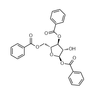 1,3,5-三-O-苯甲酰基Α-D阿拉伯呋喃糖结构式
