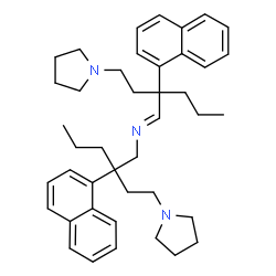 N-[2-(1-Naphtyl)-2-(2-pyrrolizinoethyl)pentyl]-2-(1-naphtyl)-2-(2-pyrrolizinoethyl)-1-pentanimine结构式