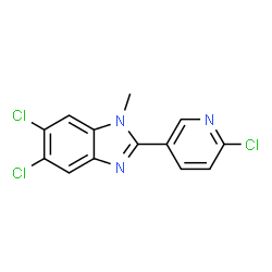 5,6-DICHLORO-2-(6-CHLORO-3-PYRIDINYL)-1-METHYL-1H-1,3-BENZIMIDAZOLE结构式