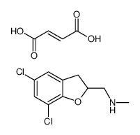 (5,7-dichloro-2,3-dihydro-1-benzofuran-2-yl)methyl-methylazanium,(Z)-4-hydroxy-4-oxobut-2-enoate结构式