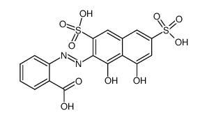 2-(1,8-Dihydroxy-3,6-disulfo-naphthalen-2-ylazo)-benzoic acid结构式