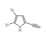 4,5-dibromo-1H-pyrrole-2-carbonitrile结构式
