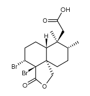 2-((3aS,4R,6aR,7S,8R,10aR)-3a,4-dibromo-7,8-dimethyl-3-oxodecahydro-1H-naphtho[1,8a-c]furan-7-yl)acetic acid结构式