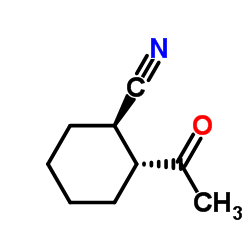 Cyclohexanecarbonitrile, 2-acetyl-, trans- (9CI) structure