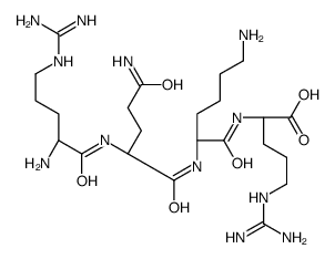 (2S)-2-[[(2S)-6-amino-2-[[(2S)-5-amino-2-[[(2S)-2-amino-5-(diaminomethylideneamino)pentanoyl]amino]-5-oxopentanoyl]amino]hexanoyl]amino]-5-(diaminomethylideneamino)pentanoic acid Structure