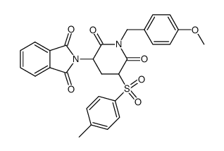 1-p-methoxybenzyl-3-phthalimido-5-(p-toluenesulfonyl)piperidine-2,6-dione结构式