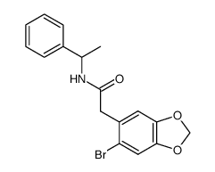 N-(1-phenylethyl)-2-(2-bromo-4,5-methylenedioxyphenyl)acetamide Structure