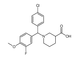 1-[(4-chlorophenyl)-(3-fluoro-4-methoxyphenyl)methyl]piperidine-3-carboxylic acid结构式
