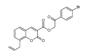 [2-(4-bromophenyl)-2-oxoethyl] 2-oxo-8-prop-2-enylchromene-3-carboxylate结构式