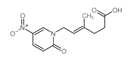 4-Hexenoic acid,4-methyl-6-(5-nitro-2-oxo-1(2H)-pyridinyl)-, (E)- (9CI) Structure