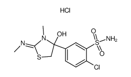 4-(4-Chloro-3-sulfamoylphenyl)-3methyl-2-methylimino-1,3-thiazolidine-4-ol-hydrochloride Structure
