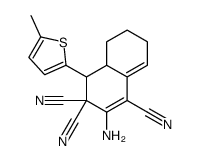 2-amino-4-(5-methylthiophen-2-yl)-4a,5,6,7-tetrahydro-4H-naphthalene-1,3,3-tricarbonitrile结构式