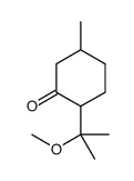 2-(2-methoxypropan-2-yl)-5-methylcyclohexan-1-one Structure