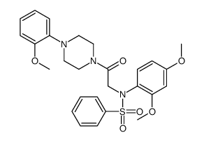 N-(2,4-dimethoxyphenyl)-N-[2-[4-(2-methoxyphenyl)piperazin-1-yl]-2-oxoethyl]benzenesulfonamide结构式