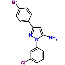 3-(4-Bromophenyl)-1-(3-chlorophenyl)-1H-pyrazol-5-amine picture