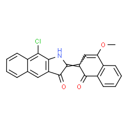 9-Chloro-2-(4-methoxy-1-oxonaphthalen-2(1H)-ylidene)-1H-benz[f]indol-3(2H)-one结构式