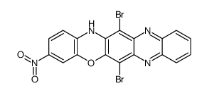 6,13-dibromo-3-nitro-14H-quinoxalino[2,3-b]phenoxazine Structure