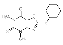 6H-Purin-6-one,8-(cyclohexylthio)-1,2,3,9-tetrahydro-1,3-dimethyl-2-thioxo-结构式