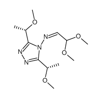 N-[(S,S)-3,5-bis(1-methoxyethyl)-1,2,4-triazol-4-yl]-2,2-dimethoxyethylimine结构式
