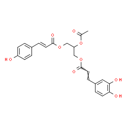 3-(3,4-Dihydroxyphenyl)propenoic acid 2-acetoxy-3-[[3-(4-hydroxyphenyl)-1-oxo-2-propenyl]oxy]propyl ester结构式
