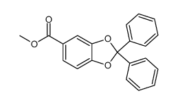 2,2-diphenylbenzo(1,3-dioxole)-5-carboxylic acid methyl ester Structure