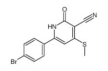 6-(p-bromophenyl)-3-cyano-4-methylthio-2(1H)-pyridone结构式