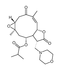 (1aR,5aS,9R,10aR,Z)-4,10a-dimethyl-8-(morpholinomethyl)-3,7-dioxo-1a,2,3,5a,7,8,8a,9,10,10a-decahydrooxireno[2',3':5,6]cyclodeca[1,2-b]furan-9-yl isobutyrate结构式