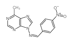 N-(6-methylpurin-9-yl)-1-(4-nitrophenyl)methanimine结构式