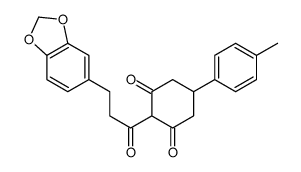 2-[3-(1,3-benzodioxol-5-yl)propanoyl]-5-(4-methylphenyl)cyclohexane-1,3-dione结构式