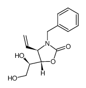 (4R,5S)-3-Benzyl-5-((R)-1,2-dihydroxy-ethyl)-4-vinyl-oxazolidin-2-one Structure