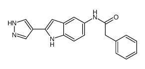 2-phenyl-N-[2-(1H-pyrazol-4-yl)-1H-indol-5-yl]acetamide结构式