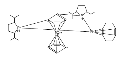 1,1Bis((2S,5S)-2,5-di-i-propylphospholano)ferrocene(cyclooctadiene)rhodium(I) tetrafluoroborate structure