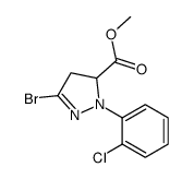 3-溴-1-(2-氯苯基)-4,5-二氢-1H-吡唑-5-羧酸甲酯结构式