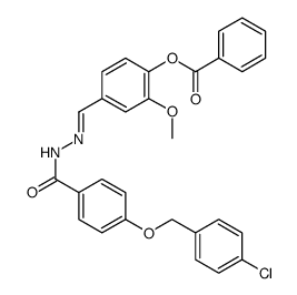 Benzoic acid, 4-[(4-chlorophenyl)methoxy]-, 2-[[4-(benzoyloxy)-3-methoxyphenyl]methylene]hydrazide Structure