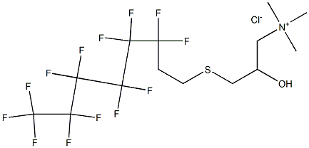 2-hydroxy-N,N,N-trimethyl-3-[(3,3,4,4,5,5,6,6,7,7,8,8,8-tridecafluorooctyl)thio]propan-1-aminium chloride结构式