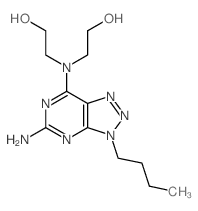 2-[(3-amino-9-butyl-2,4,7,8,9-pentazabicyclo[4.3.0]nona-2,4,7,10-tetraen-5-yl)-(2-hydroxyethyl)amino]ethanol Structure