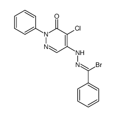 2-phenyl-5-((α-bromobenzylidene)hydrazino)-4-chloro-3(2H)-pyridazinone结构式