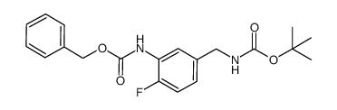 tert-butyl (3-(((benzyloxy)carbonyl)amino)-4-fluorobenzyl)carbamate结构式